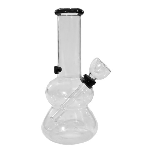5Inch Glass Bong With Rubber Slide 82gm mouth-30mm