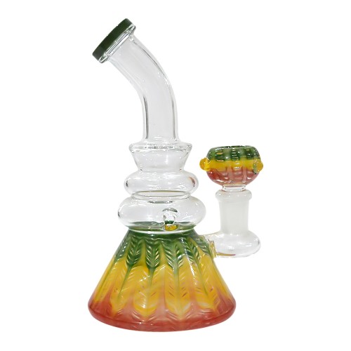 6 Inch Three Ring Conical Base Fancy Artwork Bong