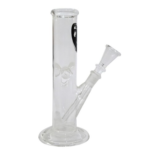 8 Inch Cylinder Decal Print Glass Bong 