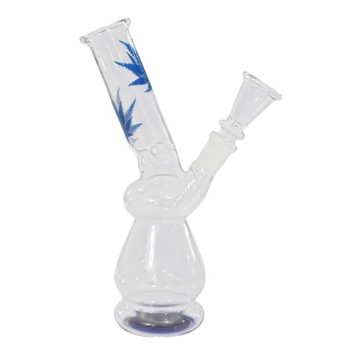 8 Inch Decal Print Bend Glass Ice Bong