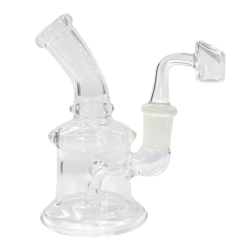 4 Inch Transparent Glass Dab Bong With Banger