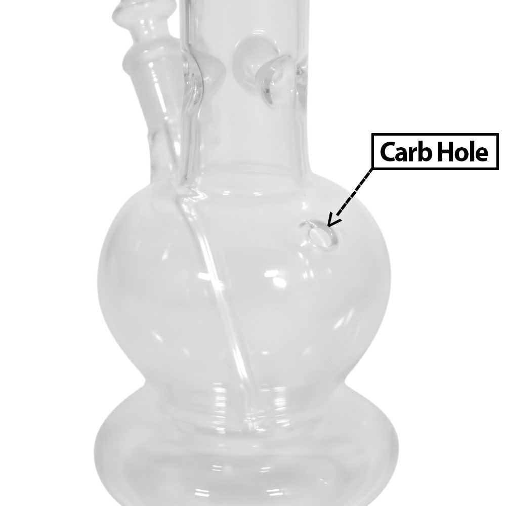 10 Inch  Single Sticker Glass Bong Transparent 