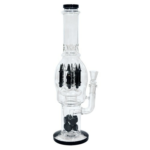 18 Inch Color Missile Diffuser Glass Bong