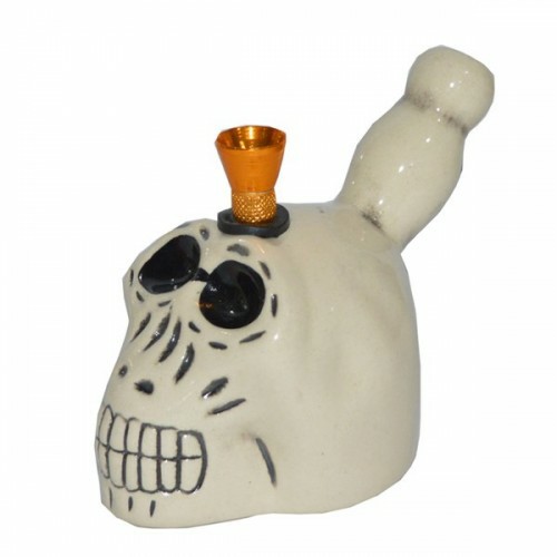 Skull Shape Ceramic Bong (3.5 Inch)