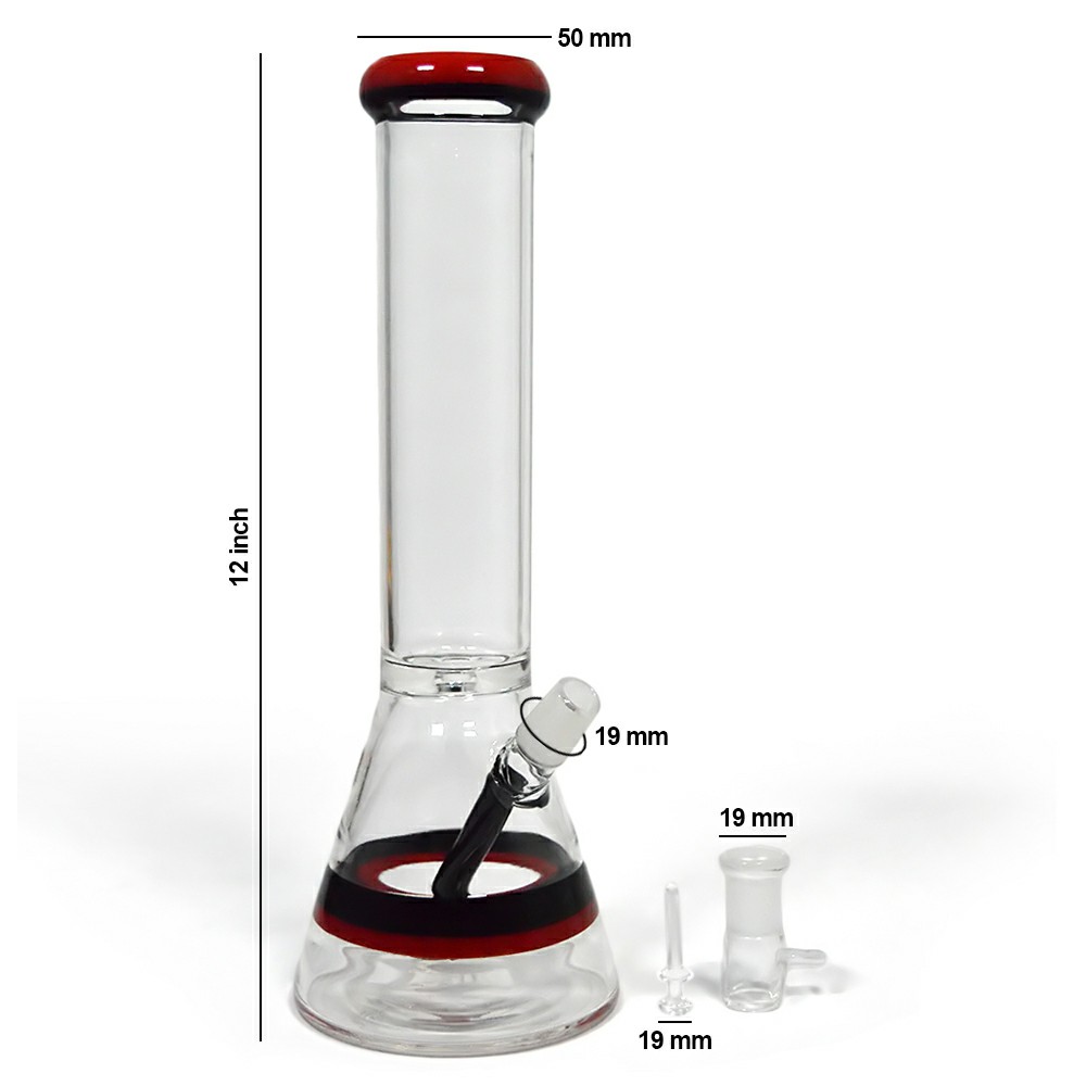 12 Inch Color Ice Glass Conical Bong 