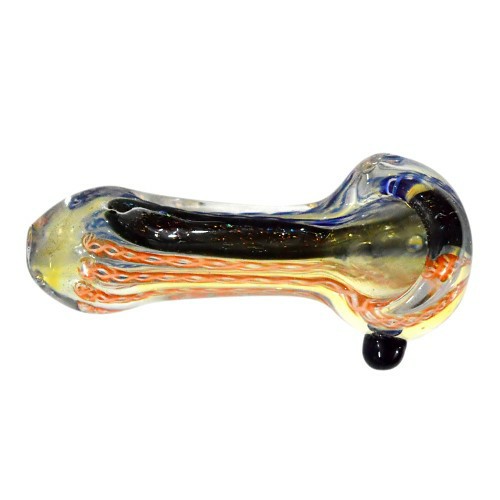 9CM Orange Color Inside Glass Pipe