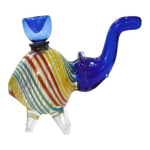 Elephant Design Color Inside Glass Pipe