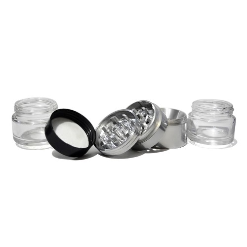 Metal Herb Grinder With Glass Storage (43mm 2 Part)