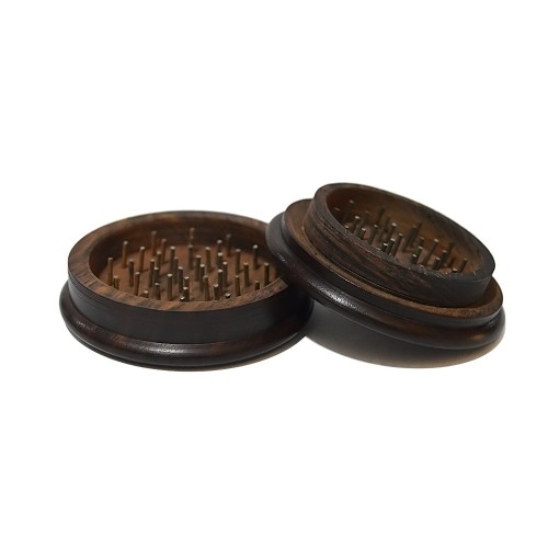 Wooden Herb Grinder Om Carved (4 Part 2.5 Inch )