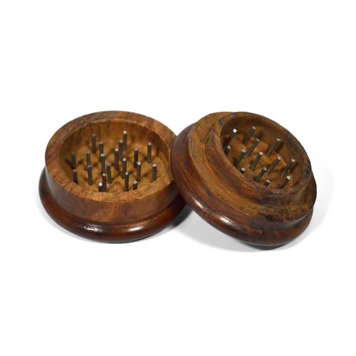 Wooden Herb Grinder Om Carved (50mm 2 Part)