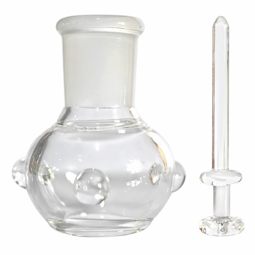 19mm Transparent Glass Oil Bong Cap With Glass Nail