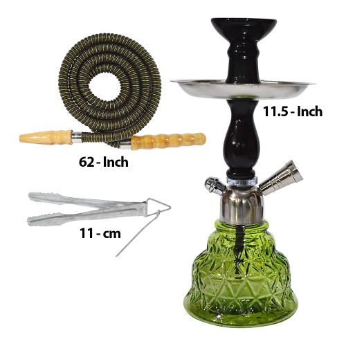 11.5 Inch KrmaX Local Pumpkin Wooden Top Part Minionette Hookah With Pipe