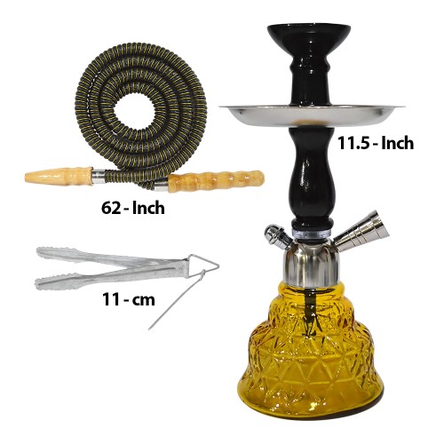 11.5 Inch KrmaX Local Pumpkin Wooden Top Part Minionette Hookah With Pipe