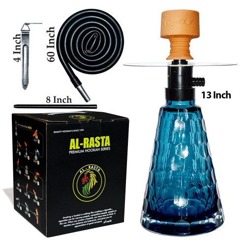 13 Inch KrmaX Alligator Black Top Part hookah With Silicon Pipe