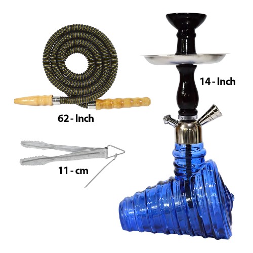 14 Inch KrmaX Local Pumpkin Wooden Top Part Tusk Hookah With Pipe