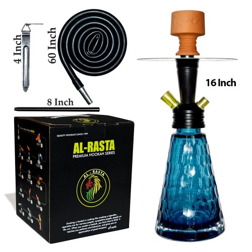 16 Inch KrmaX Black Leopard Hookah With Silicon Pipe