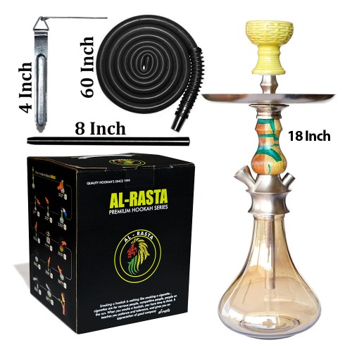 18 Inch KrmaX Original Silver Wolf Hookah With Silicon Pipe
