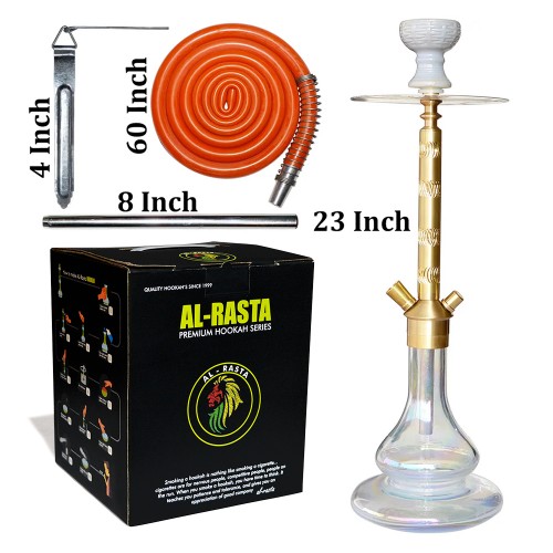 23 Inch KrmaX Original Camel Brass Hookah With Silicon Pipe