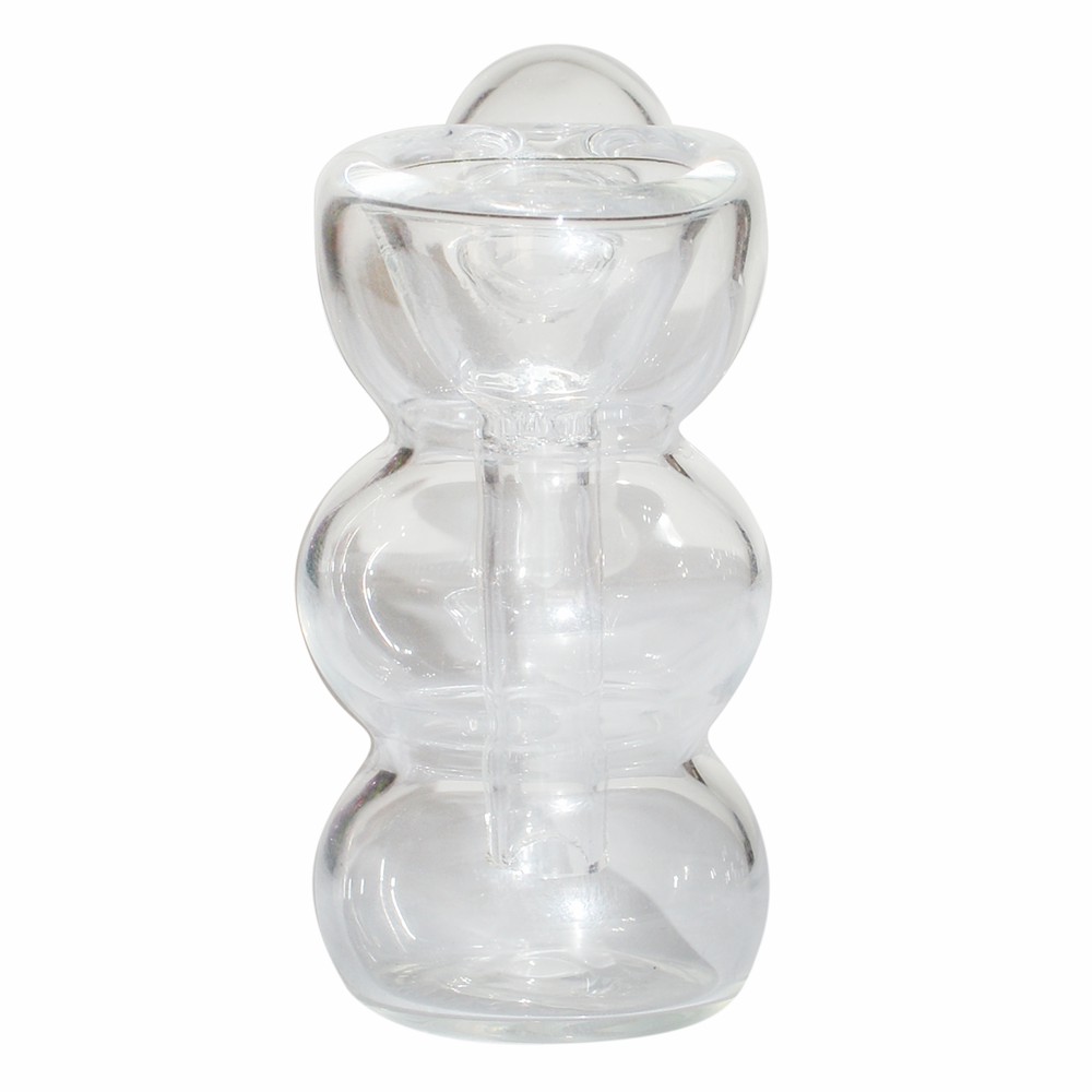 19mm Transparent Tripple Bowl One Leg Glass Ash Catcher