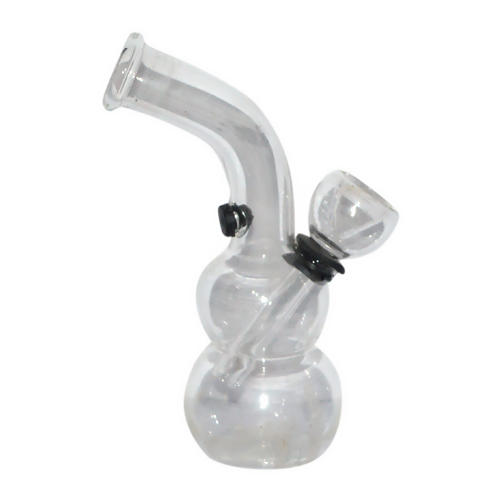 4 Inch Glass Bong Double Bowl Water Smoking Pipe 