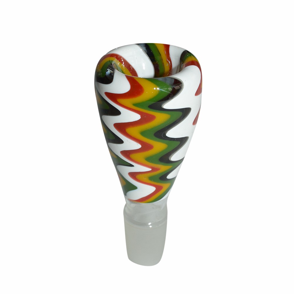 14mm Conical Shape With Multi-Color Glass Bong Cap 