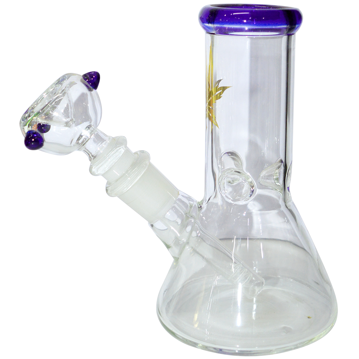  6 Inch Decal gold Print Glass Ice Bong