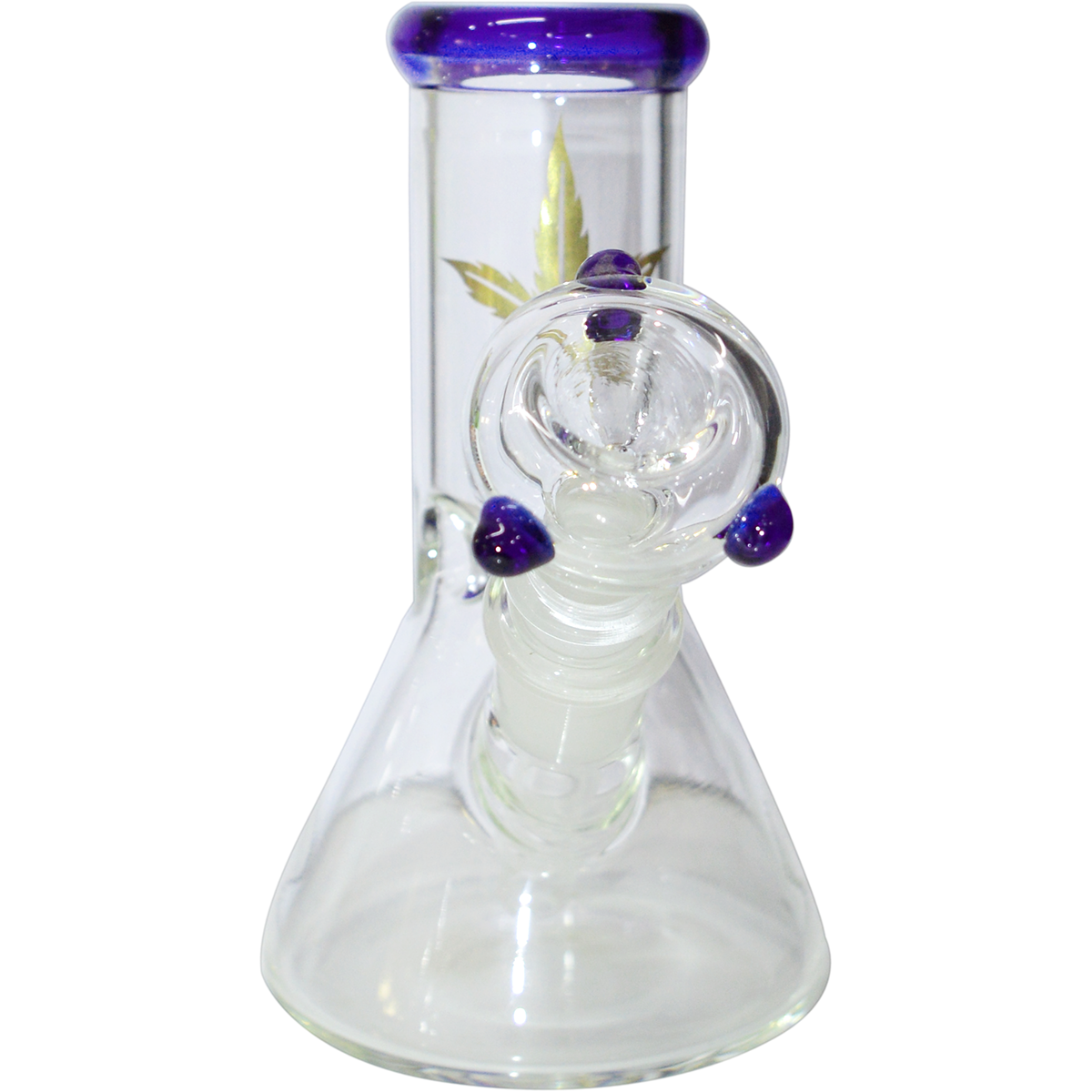  6 Inch Decal gold Print Glass Ice Bong