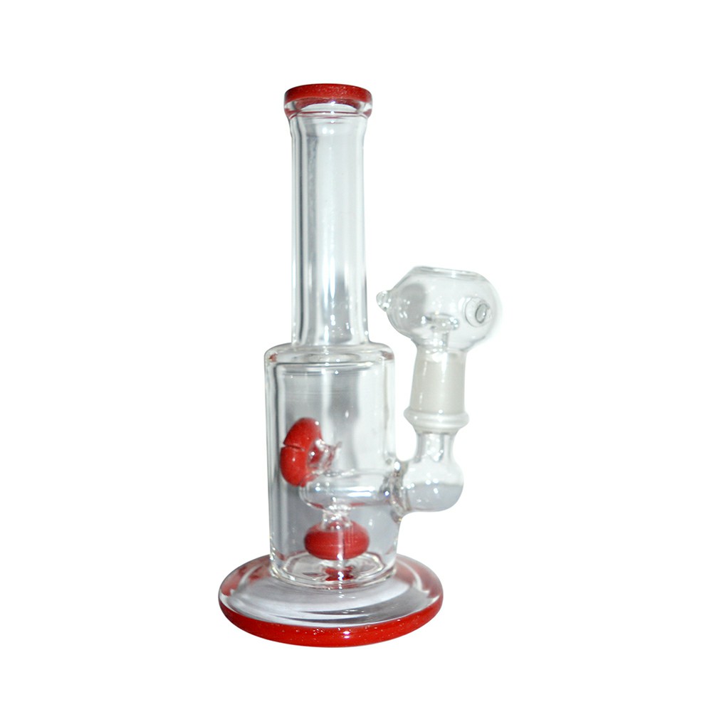 6 Inch Color Double Button Diffuser Glass Oil Bong