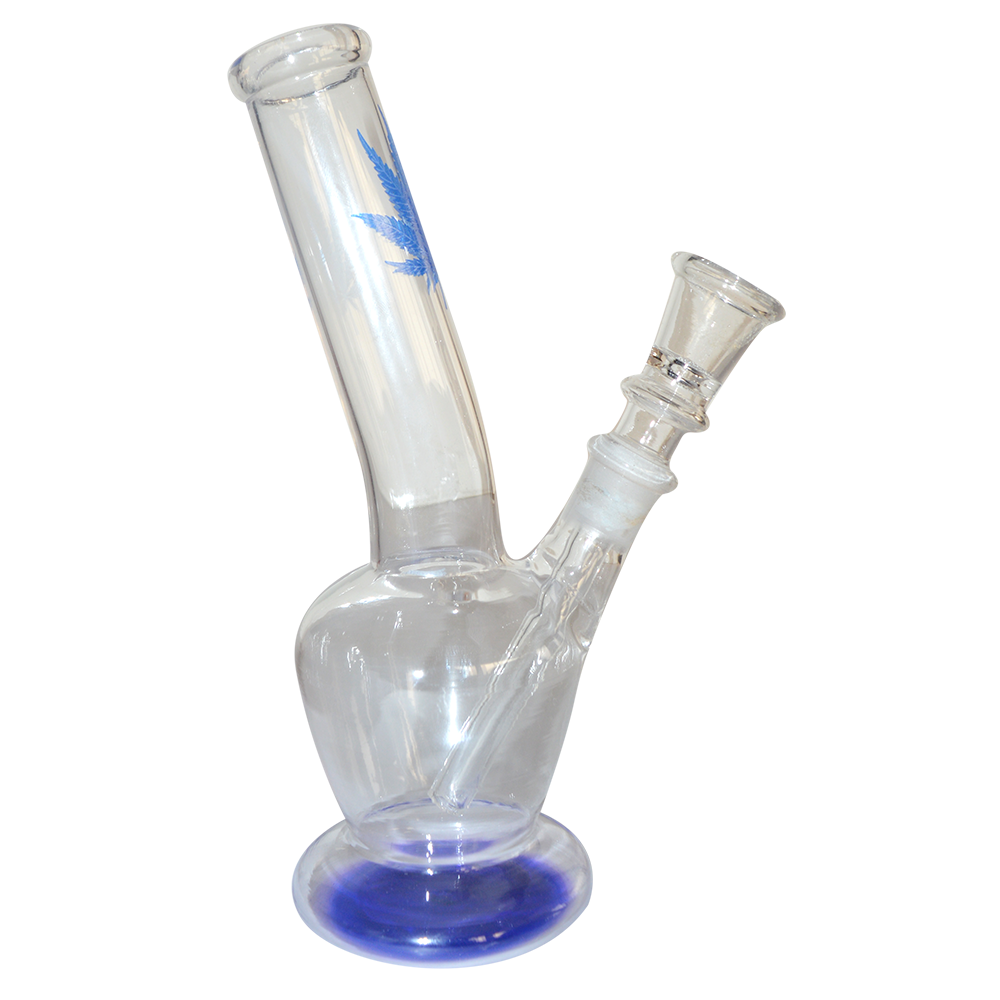 7 Inch Decal Print Single Bowl Glass Bong 