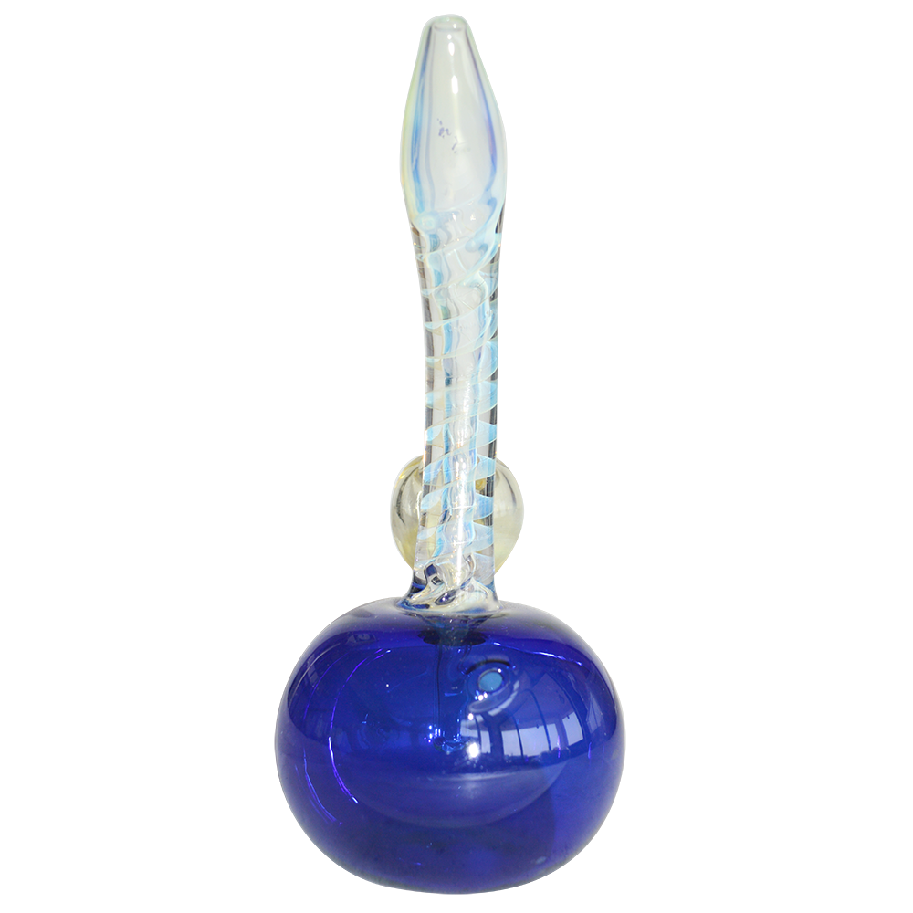 6 Inch Spiral Natural Dimond Cut  Color Glass  Bong 