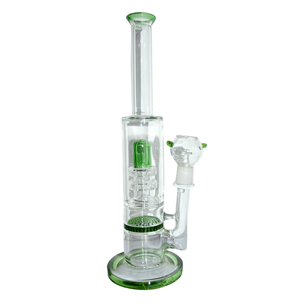 12 Inch Color Percolator With Honey Comb Glass Oil Bong