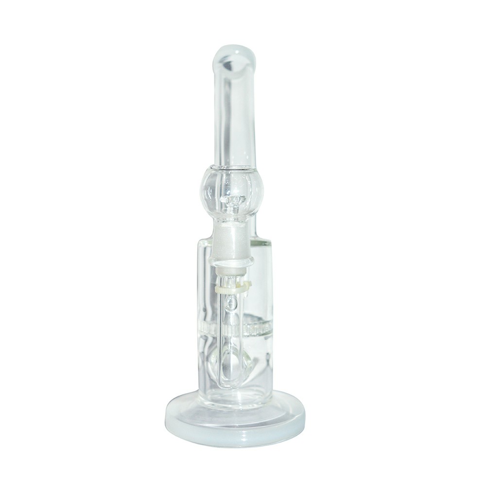 9 Inch Bend Transparent Single Honey Comb Glass Oil Bong