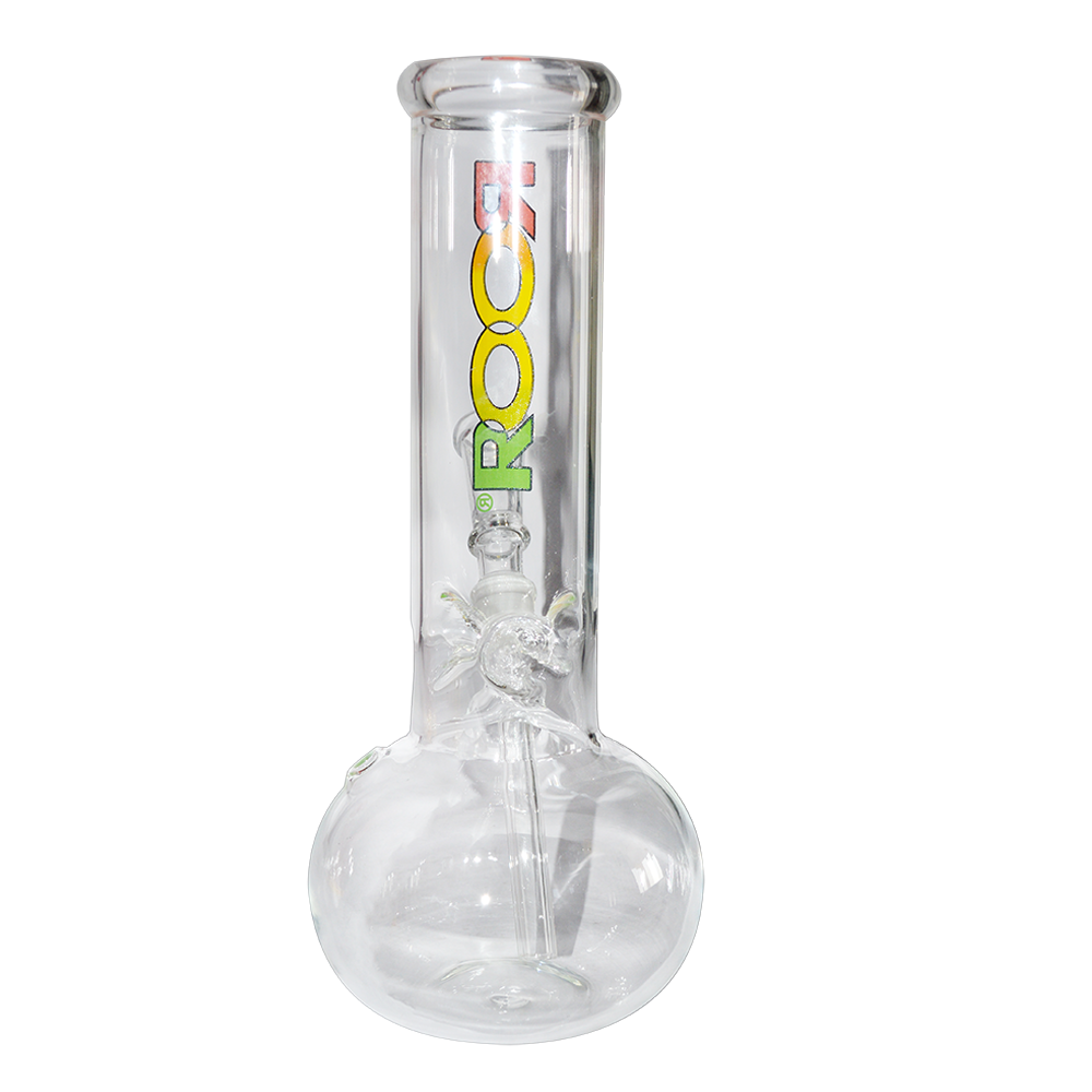 8 Inch Transparent Decal Print Glass Ice Bong Single Bowl 