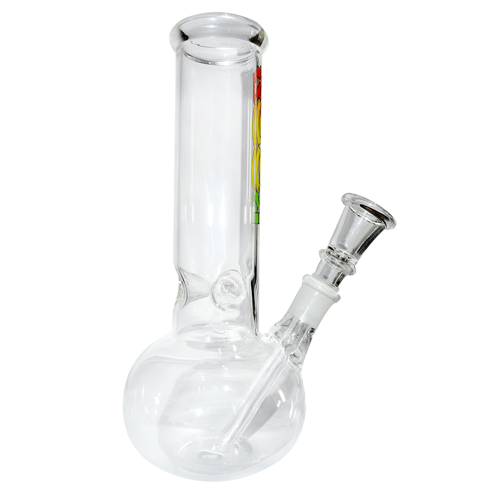 8 Inch Transparent Decal Print Glass Ice Bong Single Bowl 