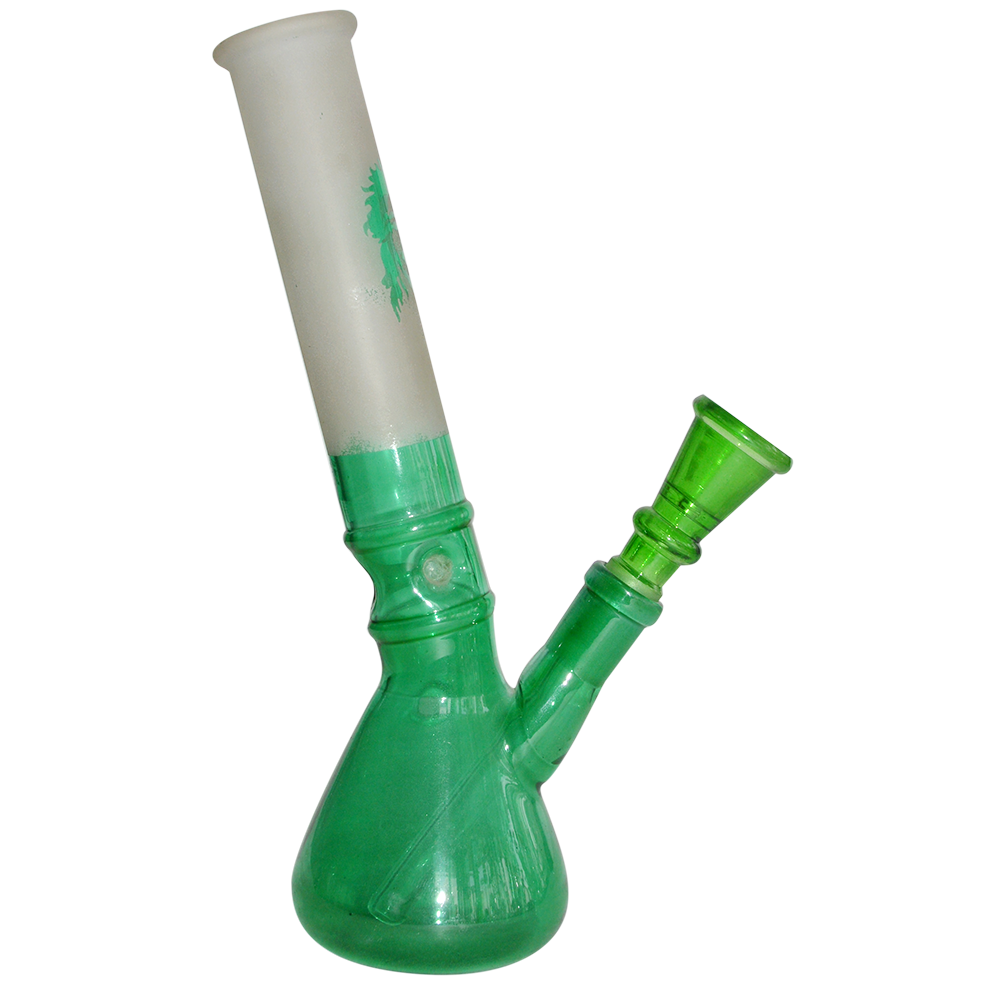 8 Inch Decal Print Glass Smoking Pipe Ice Bong 