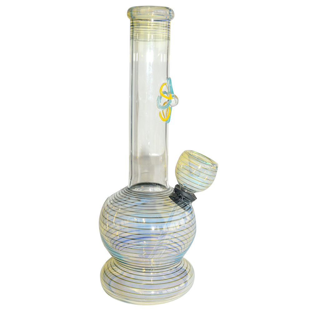8 Inch Color Changing Glass Smoking Ice Bong 