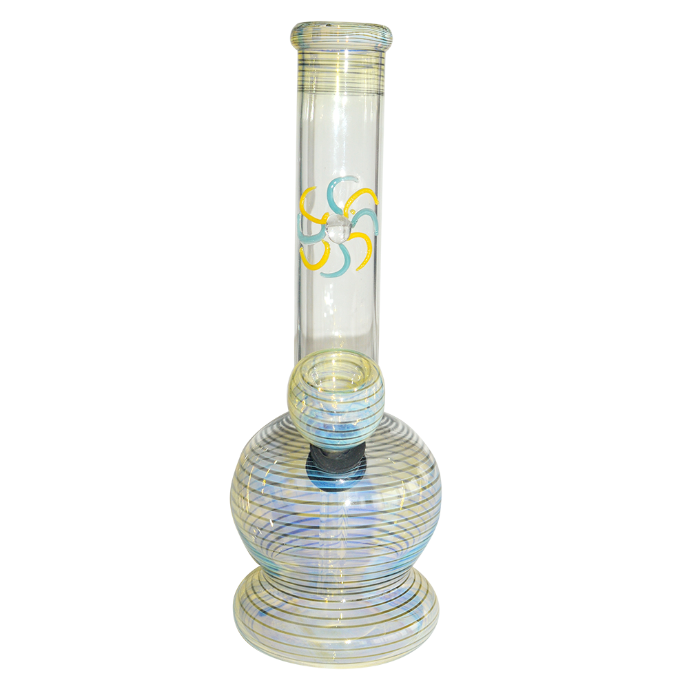 8 Inch Color Changing Glass Smoking Ice Bong 