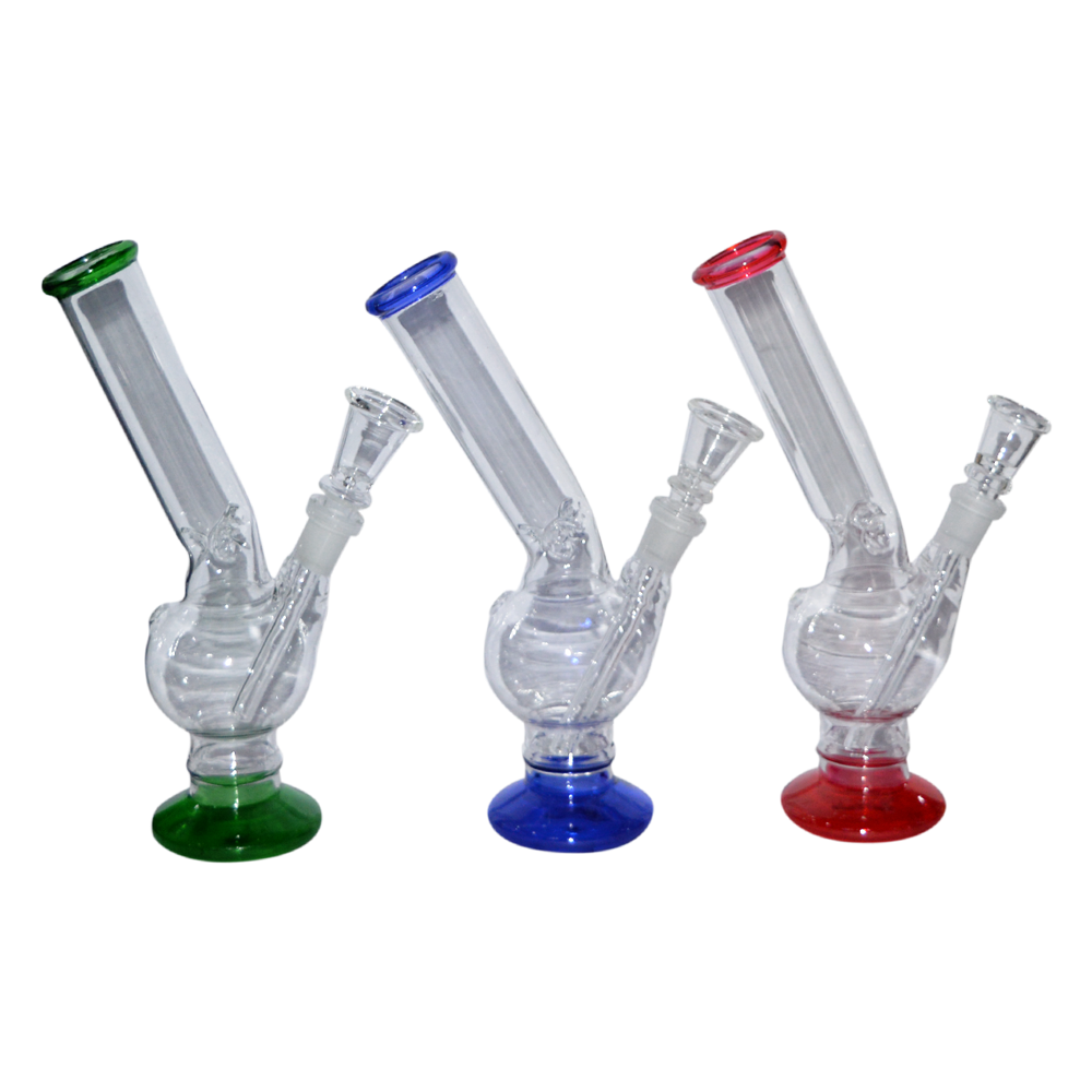 8 Inch Glass Printed Color Smoking Pipe Ice Bong 