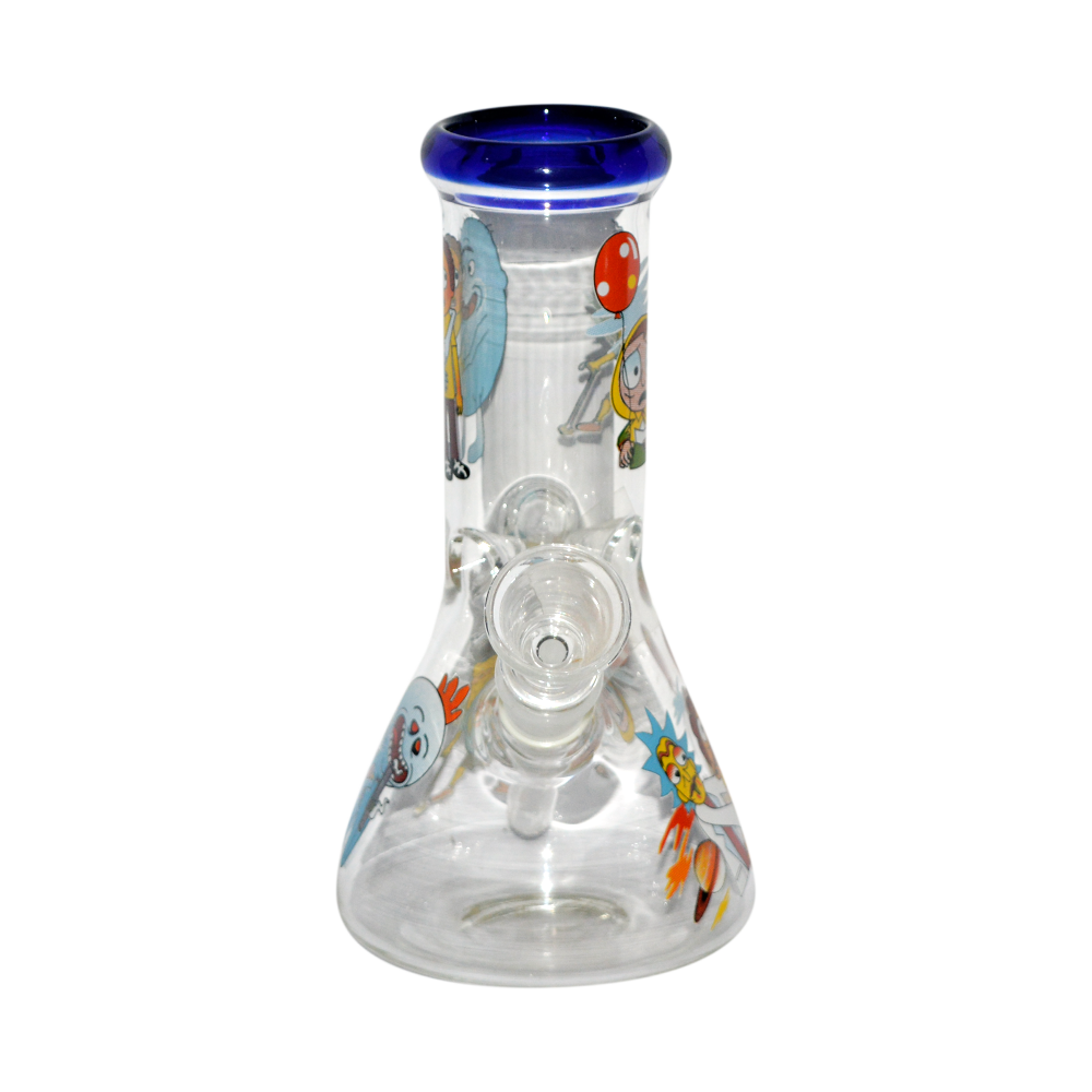 8 Inch Decal Print Glass Bong 