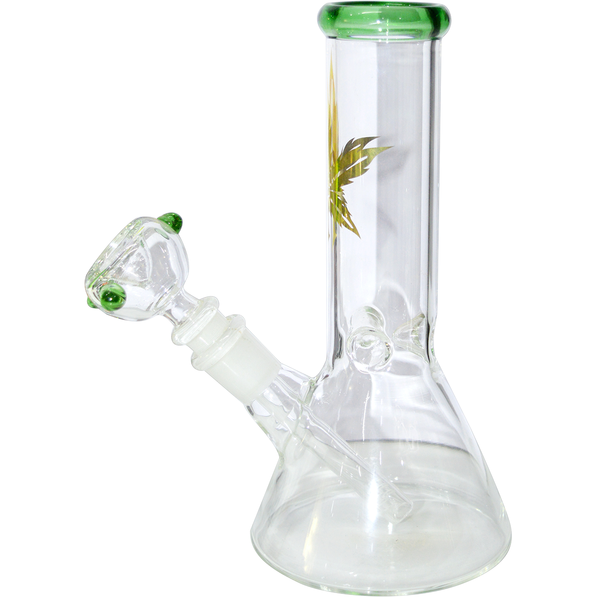 Glass Decal Gold Print Ice Bong 8 Inch  