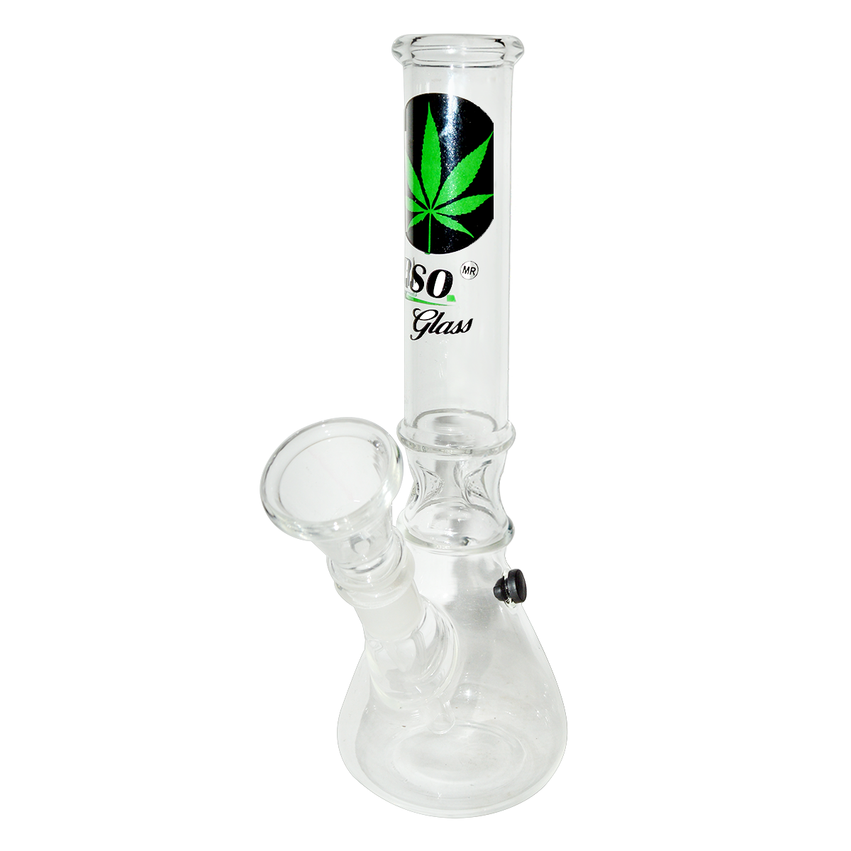 8 Inch Decal Print Transparent Glass Ice Bong 