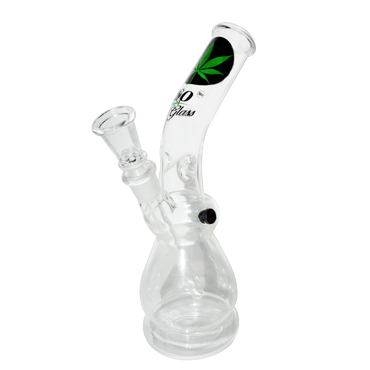 8 Inch Transparent Decal Print Glass Ice Bong 