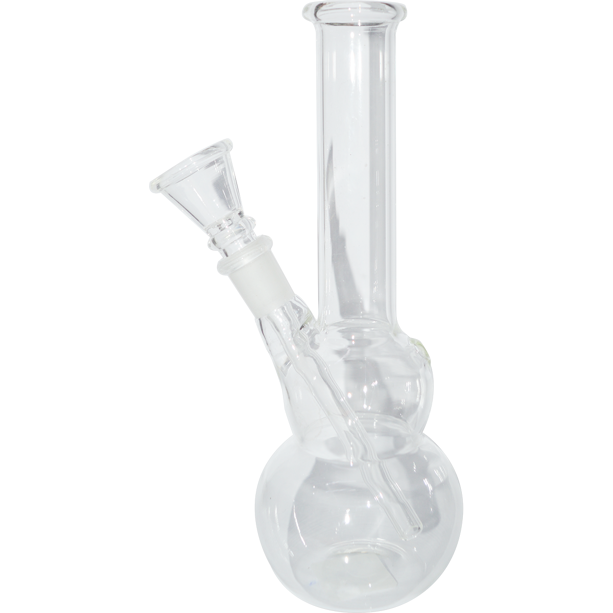 8 Inch Double Bowl Glass Ice Bong (Transparent)