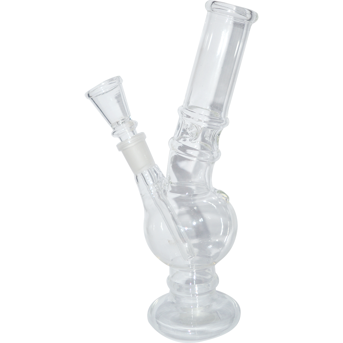 8 Inch Single Bowl Glass Ice Bong (Transparent)