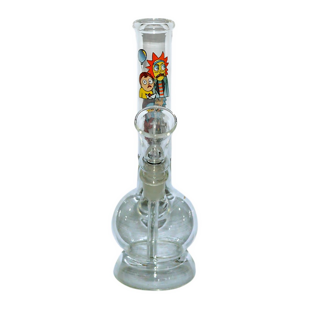 8 Inch Decal Print Glass Smoking Bong 