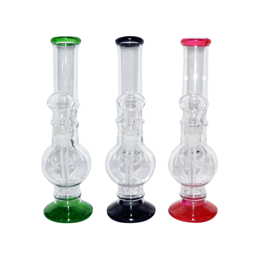 8 Inch Printed Color Glass Ice Bong (Transparent)