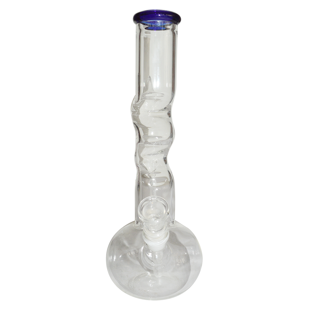 10 Inch Transparent Zig Zag  Glass Ice Bong 