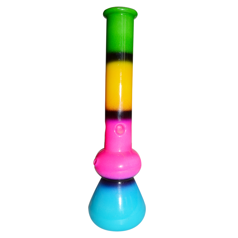 10 Inch Printed  Color Glass Ice Bong 