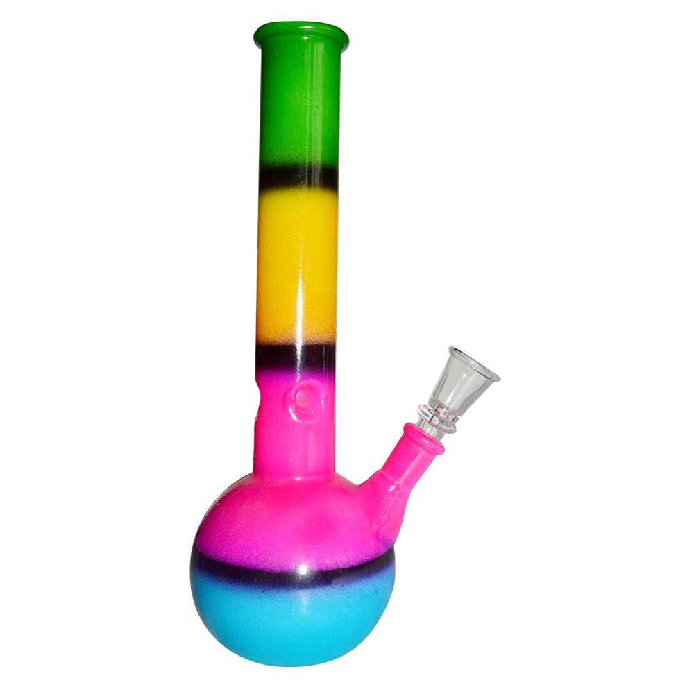 10 Inch printed Color  Single Bowl Glass Ice Bong 