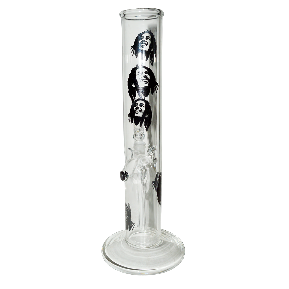 10 Inch Decal Print  Glass Ice Bong  